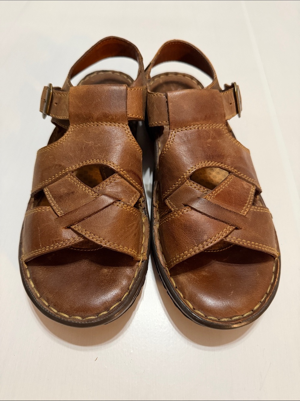 Born Sunset Tan Leather Sandals Shoes size 9 NIB